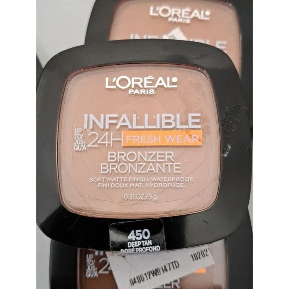 6 L'Oreal Paris Infallible 24Hour Fresh Wear Bronzer 450 Deep Tan Soft Matte - Picture 2 of 5